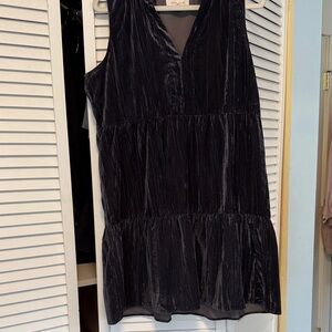 Dear John Charcoal Velvet tiered dress